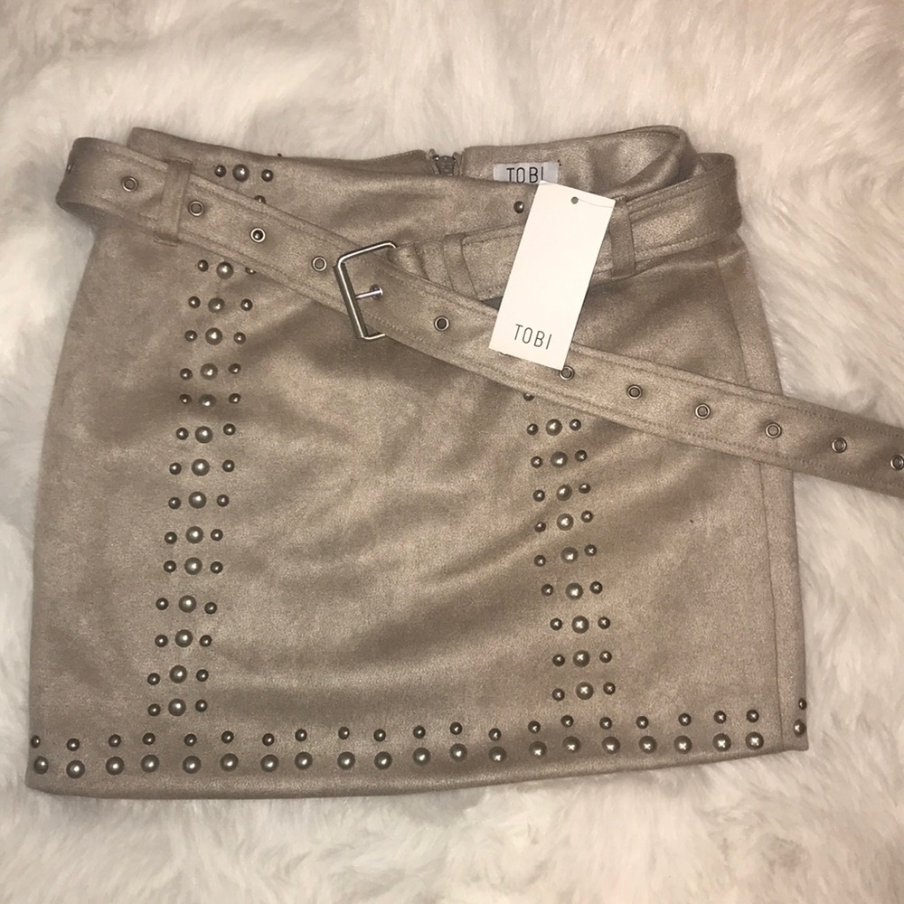 Faux suede skirt